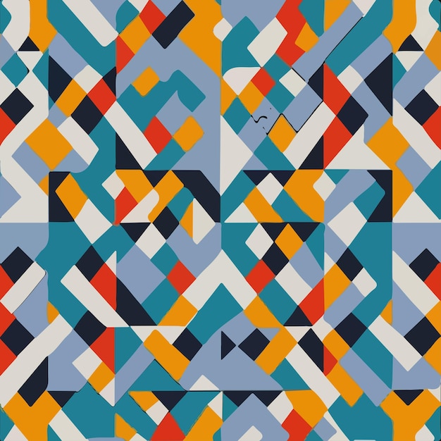 Seamless geometric pattern with repeating shapes