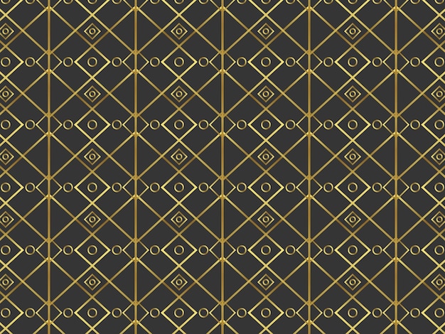 Seamless geometric textile gold pattern