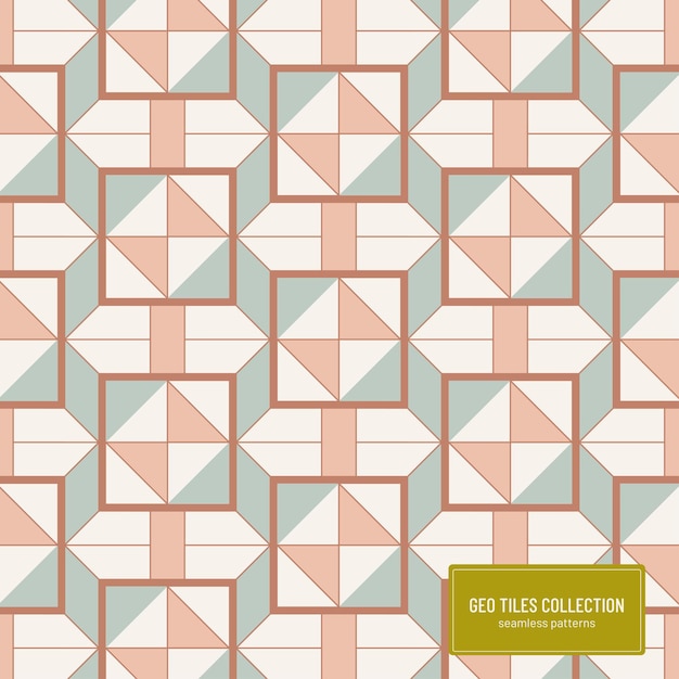 Seamless geometric vector pattern inspired by old tiles.