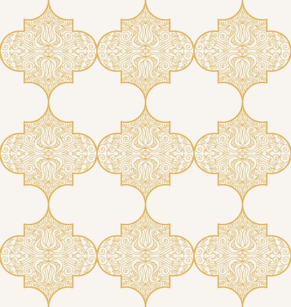 seamless gold and white pattern with art ornament Vintage elements for design in Eastern style