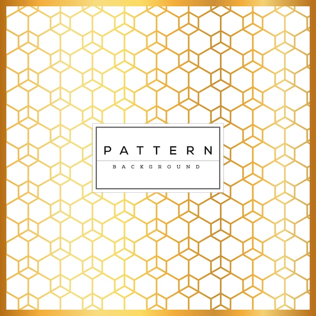 Seamless golden pattern vector cubic geometric pattern template