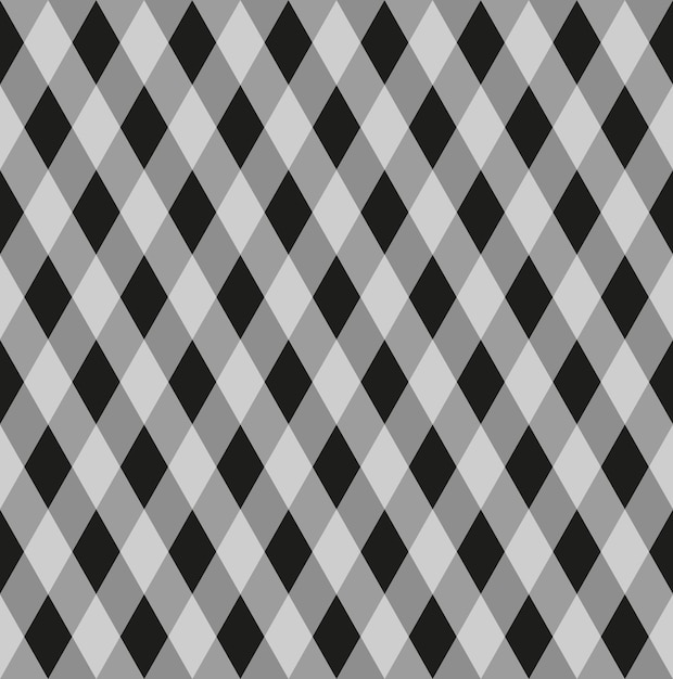 Seamless gray argyle pattern diamond shapes background vector