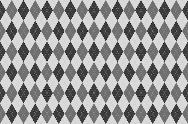 Seamless gray argyle pattern diamond shapes background vector