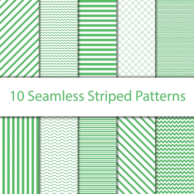 Seamless Green Striped Patterns