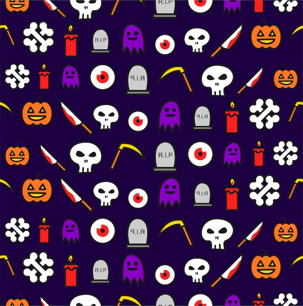 Seamless halloween pattern design 