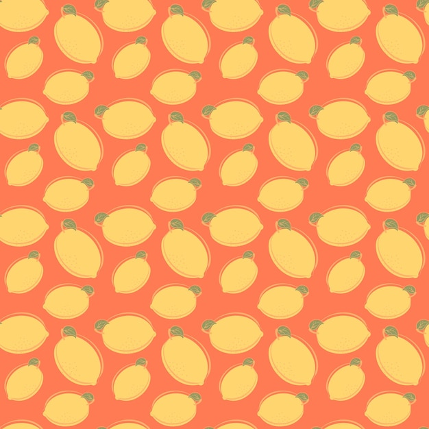 Seamless hand drawn lemon pattern