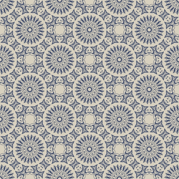 Seamless hand drawn mandala pattern.