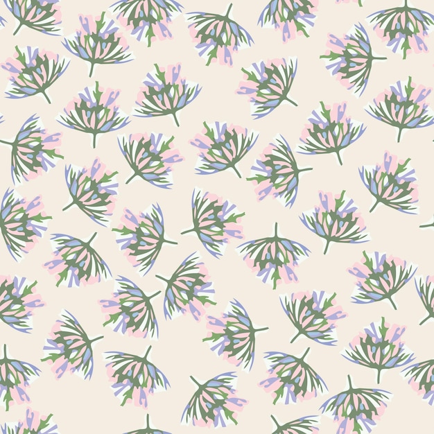 Seamless hand drawn sweet pastel leaves background greeting card or fabric