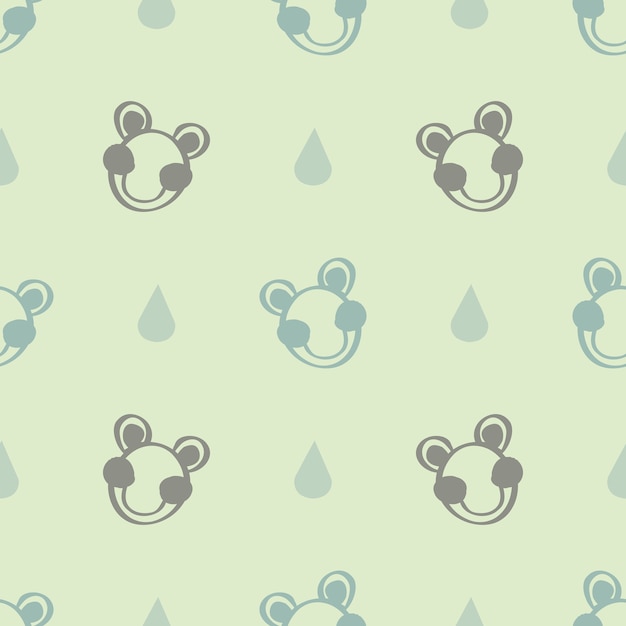 seamless hand drwan frog with raindrop pattern background