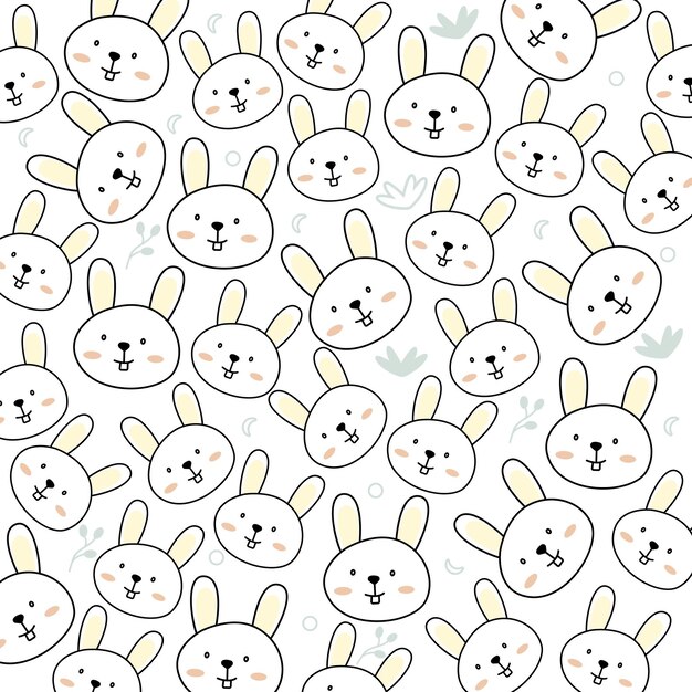 Seamless head rabbit cute illustration