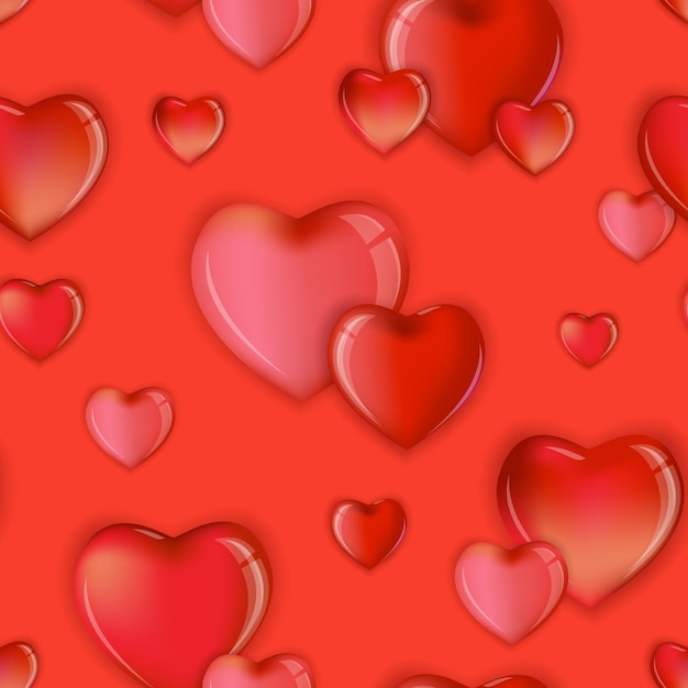 Seamless Hearts Pattern Background,  Happy Valentines Day Design, Love vector illustration