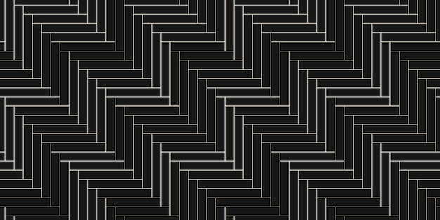 Seamless herringbone floor pattern Black parquet texture tiles Vector illustration