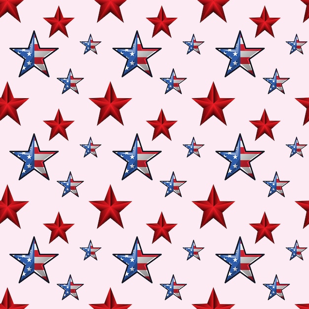 Seamless Independence Day Fourth Of July Star Pattern Background