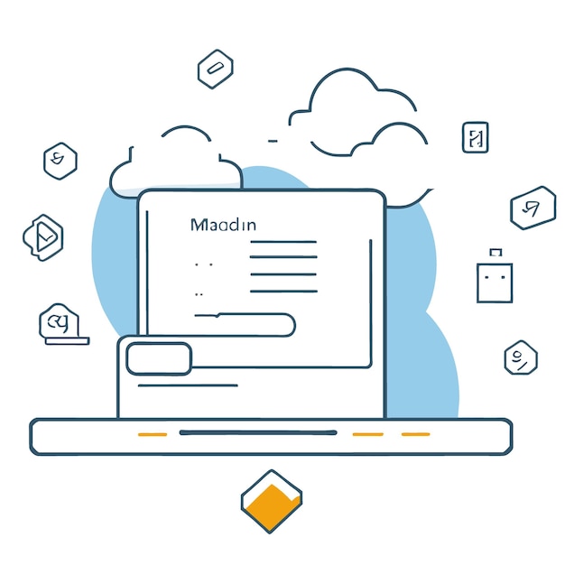 Seamless integration of MDM in daily application for data input and access vector illustration line