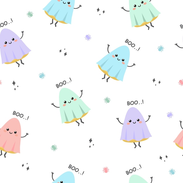 Seamless Kawaii Candycorns Pastel Halloween Pattern Vector Illustration