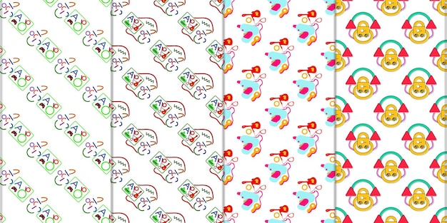 Seamless kids or baby pattern design collection