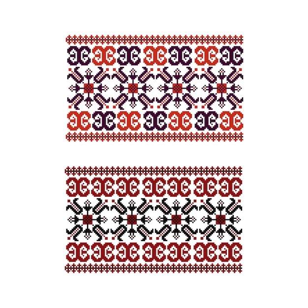 Seamless knitting embroidered pattern vector illustration with trendy color