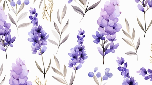 Vector seamless lavender and lilac decorative pattern