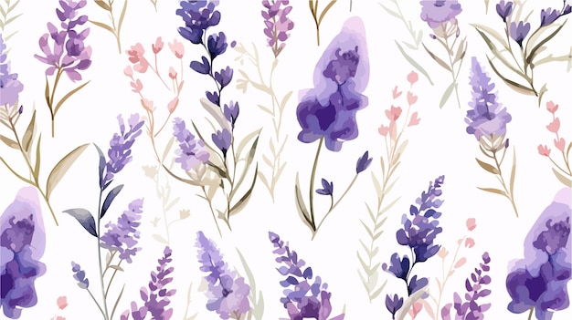 Vector seamless lavender and lilac decorative pattern