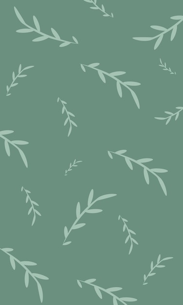 Seamless leaves on green background Vector illustrarion