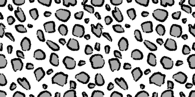 Vector seamless leopard fur pattern fashionable wild leopard print vectorwhite and black illustration