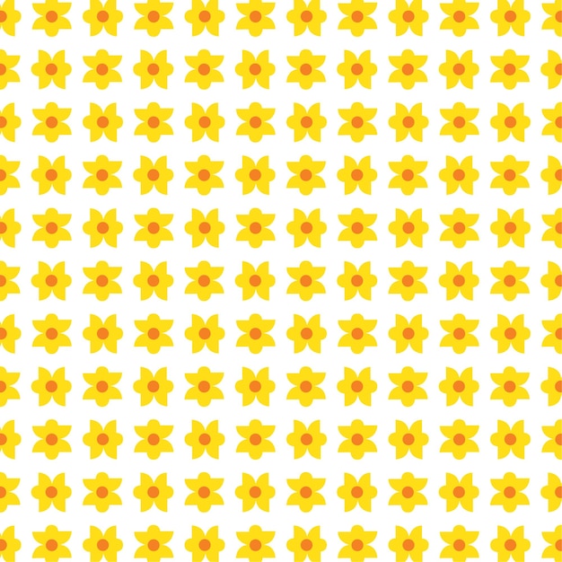 Seamless of little yellow flower field on white background vector