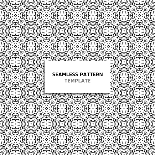 Seamless mandala black color pattern