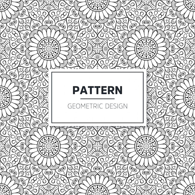 Seamless mandala islamic pattern. Vintage elements