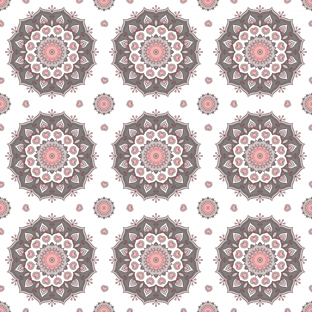 Seamless mandala patern. Vintage elements in oriental style.