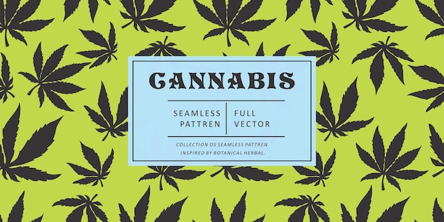 Seamless marijuana background with geometric leaves pattern