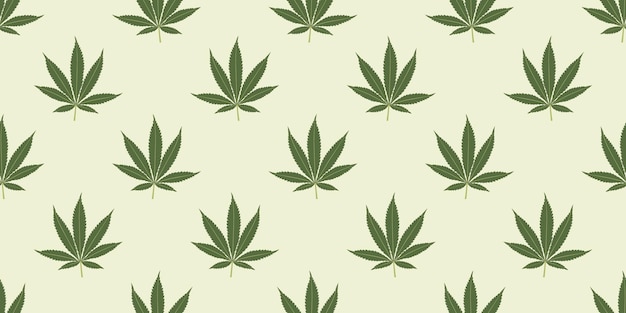 Seamless marijuana background with geometric leaves pattern