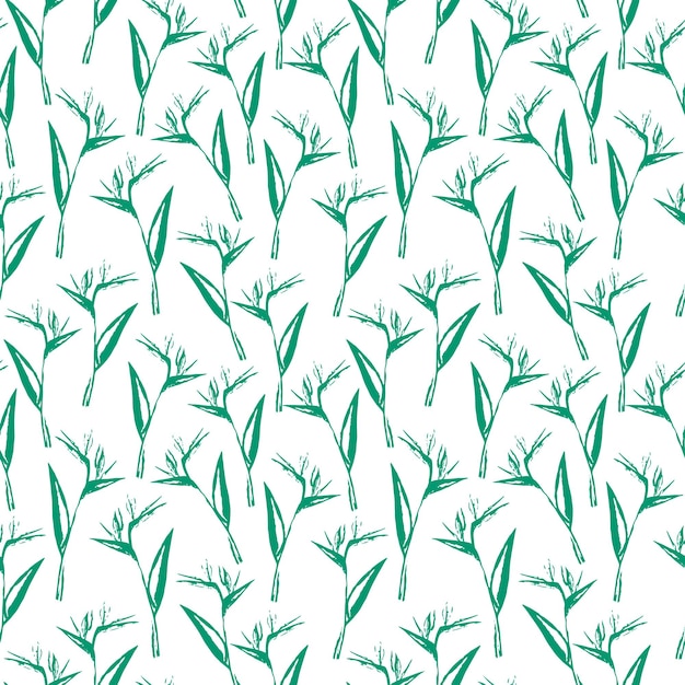 Seamless mint color strelitzia flower pattern Vector strelitzia pattern isolated on white background Design for textile wallpapers greeting cards home decoration invitation cards