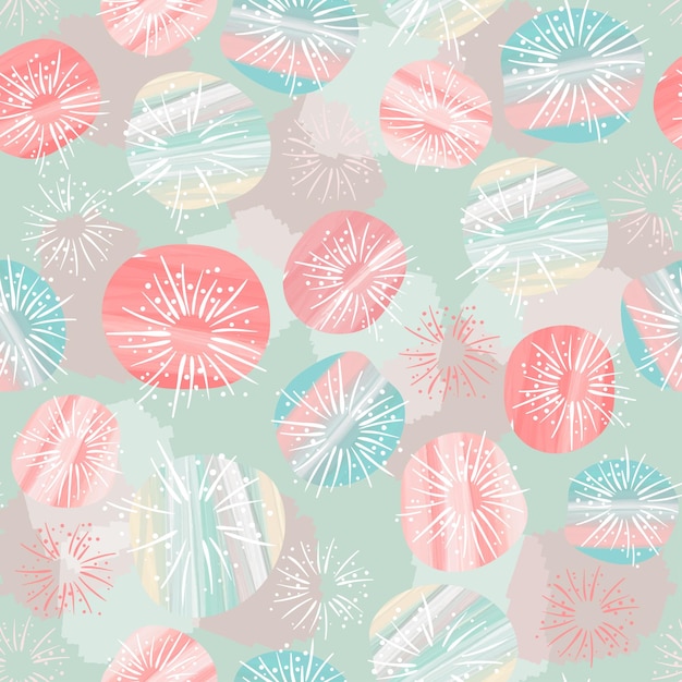 Seamless mixed abstract pastel flower background greeting card