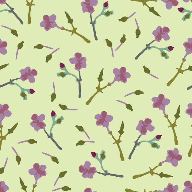 Seamless mixed tiny flowers pattern background greeting card or fabric