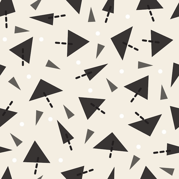 seamless monochrome confetti pattern  background with triangle and dot