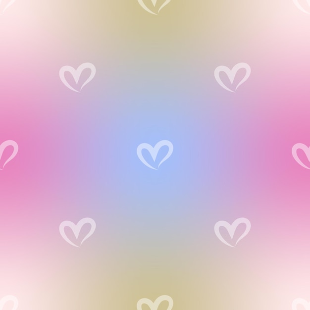 Vector seamless multicolour heart pattern background