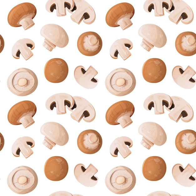 Vector seamless mushroom pattern design