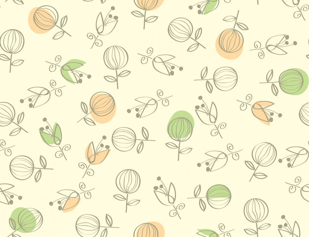 Seamless natural abstract flower pattern background.