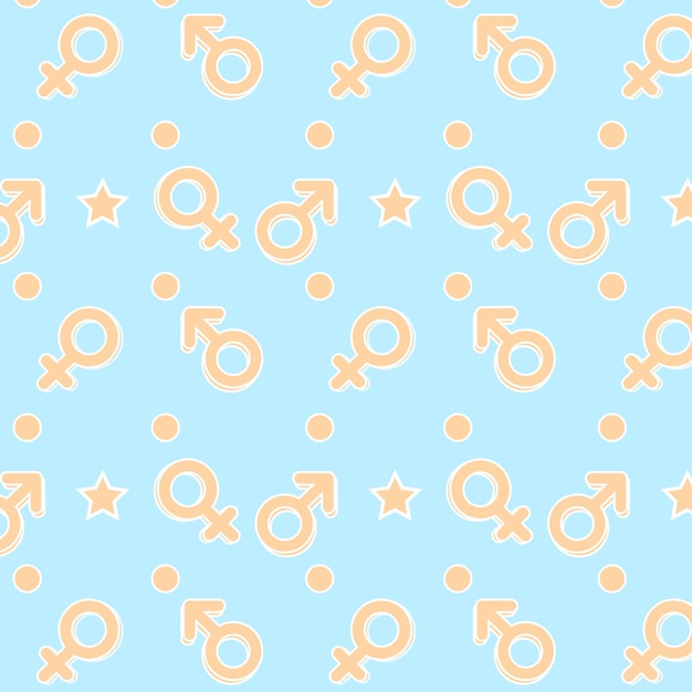 Seamless nursery pattern with gender symbols