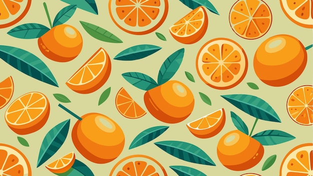 Vector seamless orange citrus pattern design