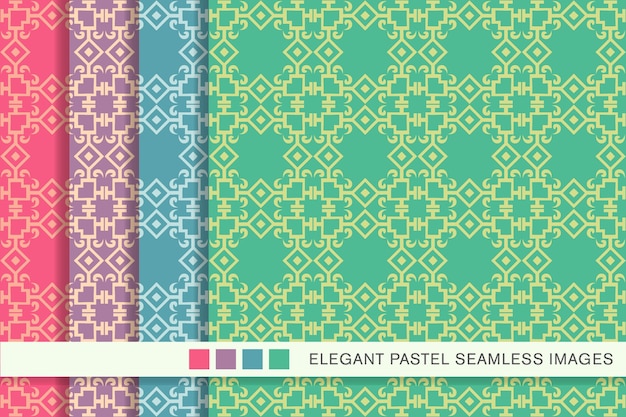 Seamless pastel pattern Check Square Cross Frame Chain