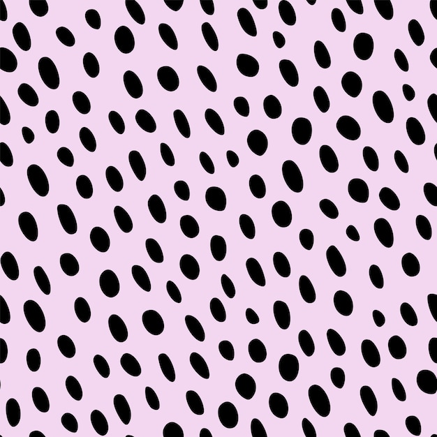 Seamless pattern abstract black spots on a pink background