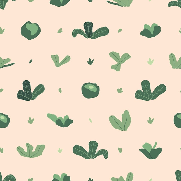 Seamless Pattern Adorned With Luscious Ripe Greens Creating A Harmonious And Refreshing Design That Exudes Natural Beauty And Vibrancy Cartoon Vector Illustration Tile Background with Fresh Greens