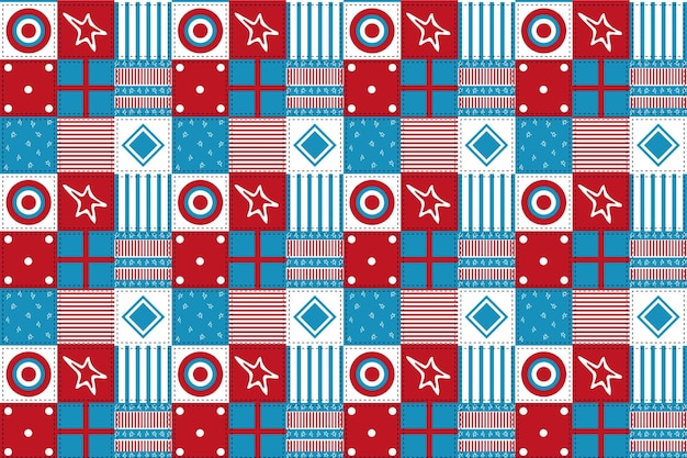 Seamless pattern American style in patchwork sewing