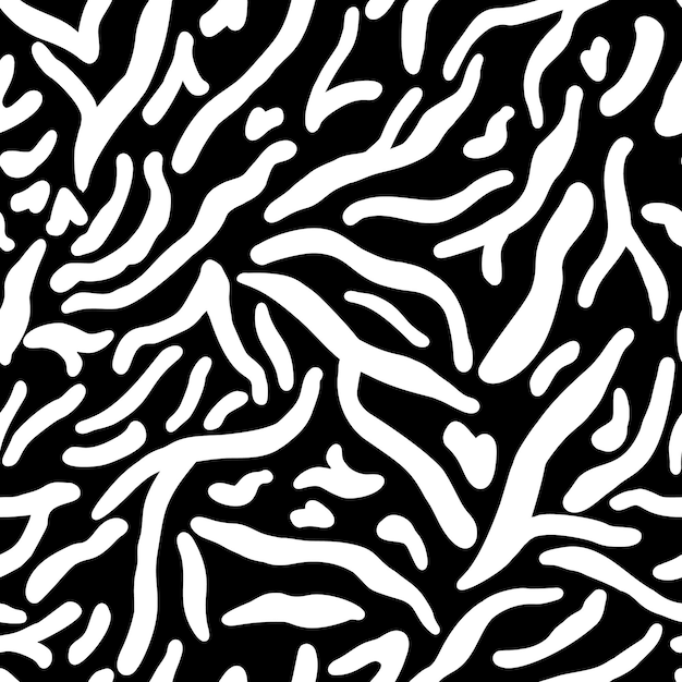 Seamless pattern animals striped on black background Monochrome fur wild animals tiger or zebra