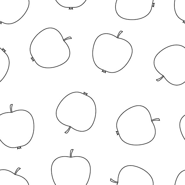 Seamless pattern of apples Vector illustration on a white background