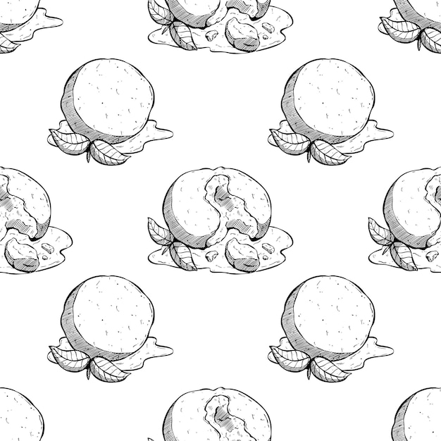 seamless pattern of arancini cuisine with hand drawing or sketch style