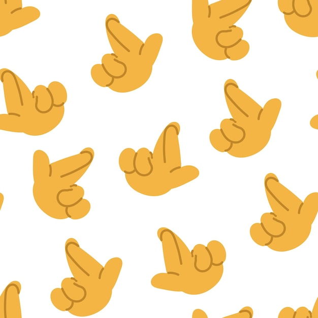 Seamless pattern as a sign of support I keep my fingers crossed for you and my fists A hand