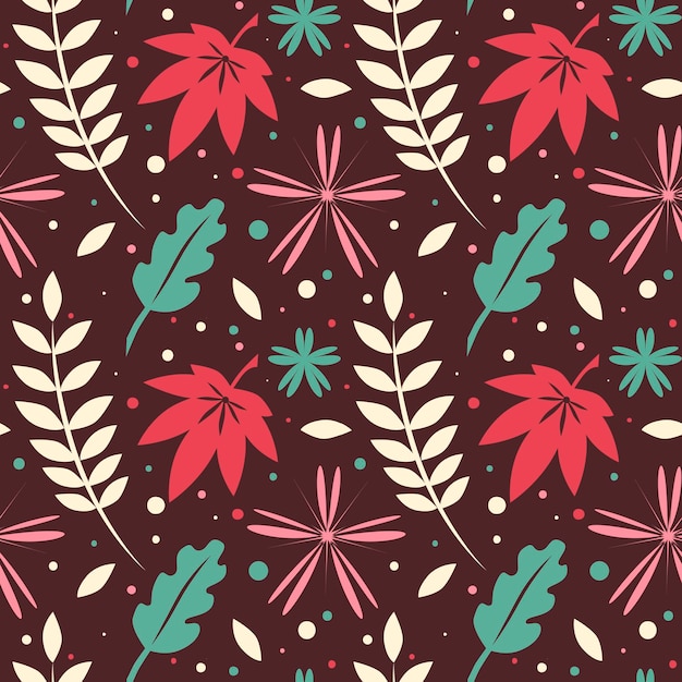 Seamless pattern autumn leaves