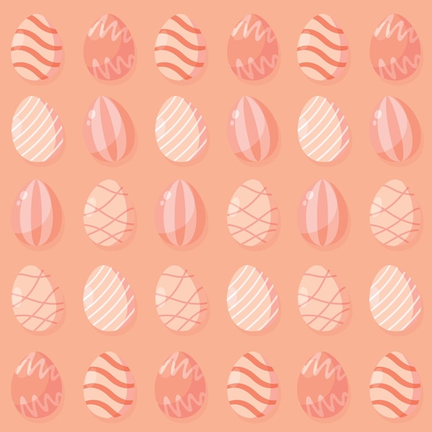 Seamless pattern background with easter egg icons Vector